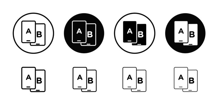 A B testing icon Flat simple outline set