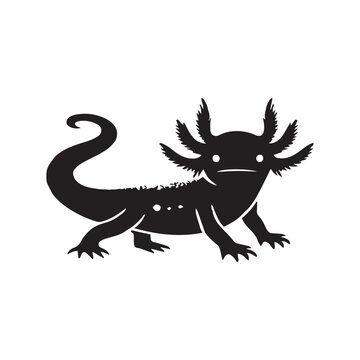 vector illustration of axoloti with editable strokes and shape