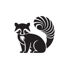 Fototapeta premium vector illustration of raccoon with editable strokes and shape