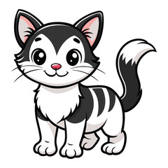Obraz premium A cute ginger cartoon cat, a happy feline pet illustration