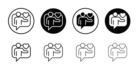 Fototapeta premium Influencer icon Flat simple outline set
