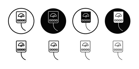 Meter icon Flat simple outline set