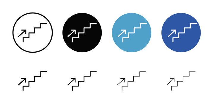 Next steps icon Flat simple outline set