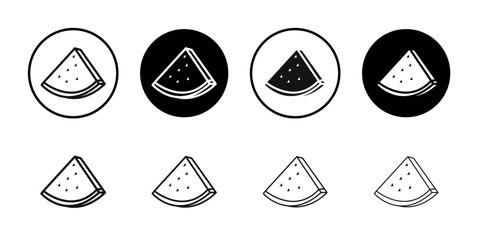 Watermelon icon Flat simple outline set