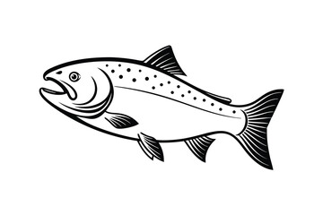 Naklejka premium Apache trout vector Silhouette, apache trout illustration, fish vector icon