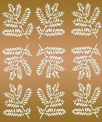 Motifs végétaux sur plaque métallique 