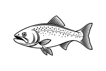 Fototapeta premium Apache trout vector Silhouette, apache trout illustration, fish vector icon
