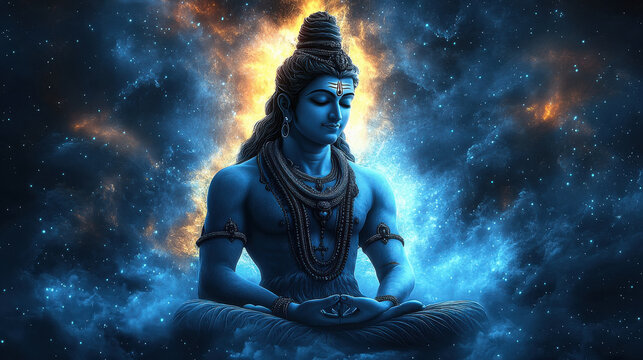 Lord shiva in the meditation