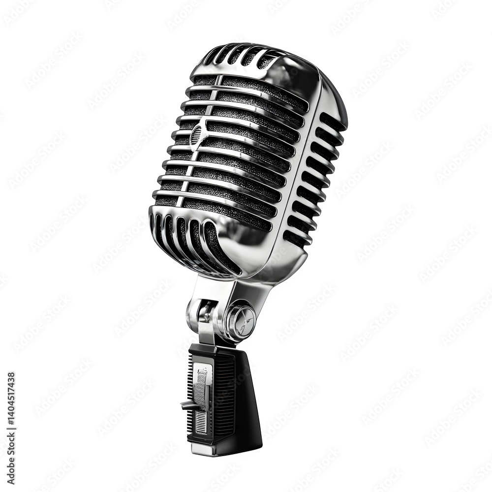 Poster • microphone retro type isolated on transparent background
