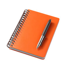 • Minimal notebook with pen mockup isolated on transparent background