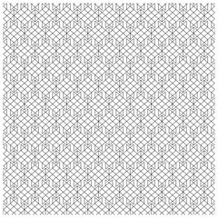 A repetitive geometric pattern of interlocking star shapes outlined in black on a white background.