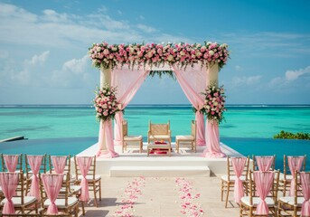 Tropical Vows: Oceanfront Wedding Mandap