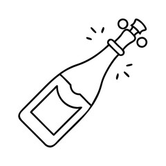 A celebratory champagne bottle popping open with cork flying and sparkling effect a festive drink for special occasions