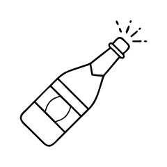 A celebratory champagne bottle with popping cork and sparkling bubbles an illustration of a festive drink for toasting special occasions