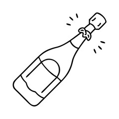 A celebratory champagne bottle popping open with cork flying high in the air a festive image perfect for holidays and special occasions