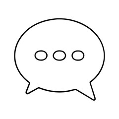 Simple Black Outline Speech Bubble with Three Dots Indicating More Text or a Continuation of a Conversation