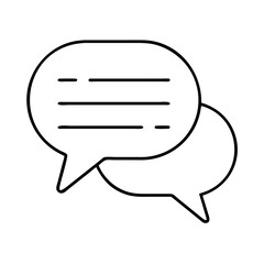 Simple Black Outline of Two Speech Bubbles Representing a Conversation or Dialogue