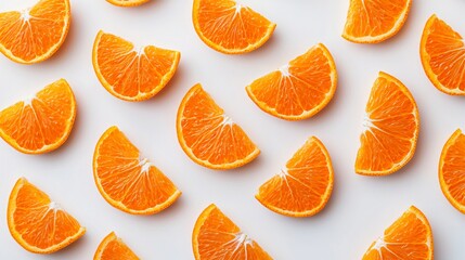 Fototapeta premium Juicy Orange Slices Pattern Vibrant Citrus Fruit Background for Healthy Lifestyle Designs