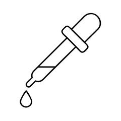 A simple line drawing of a dropper dispensing a single drop of liquid a pipette for precise measurements laboratory tool medical equipment essential oil application