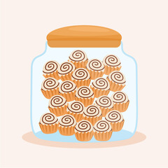 honey cake with nuts in the jar