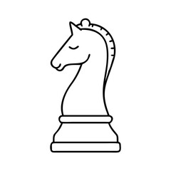 A Simple Line Drawing of a Chess Knight Piece Illustration Graphic Design