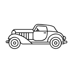 Classic Vintage Antique Car Illustration Outline Drawing Retro Vehicle Design Transportation History