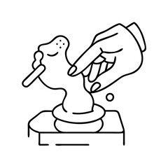 Hand Shaping Clay on a Pottery Wheel Artistic Illustration