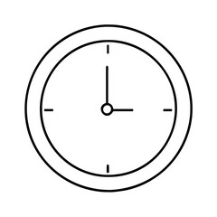 Simple Black and White Clock Face Illustration Time Management Concept