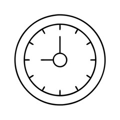 Simple Black and White Outline Clock Face Showing the Time