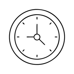 Simple Black and White Clock Face Illustration Time Management Concept