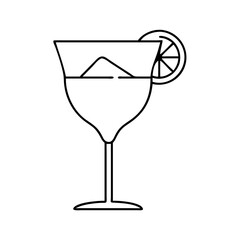 Refreshing Summer Cocktail Drink in Elegant Glass with Orange Slice Garnish