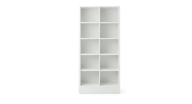 Sleek White Cube Bookcase: Minimalist Home Storage AI Generated