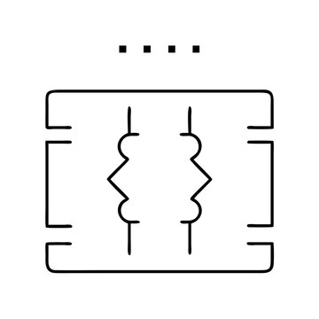 Simple Diagram Showing Two Resistors in Parallel Within a Circuit Enclosure
