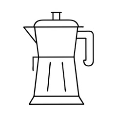 A Line Drawing of a Classic Stovetop Espresso Maker for Brewing Coffee