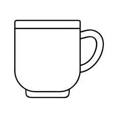 A simple line drawing of a coffee mug hot beverage container kitchen utensil