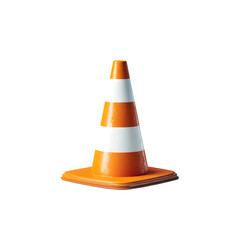 &bull; Traffic cone orange isolated on transparent background