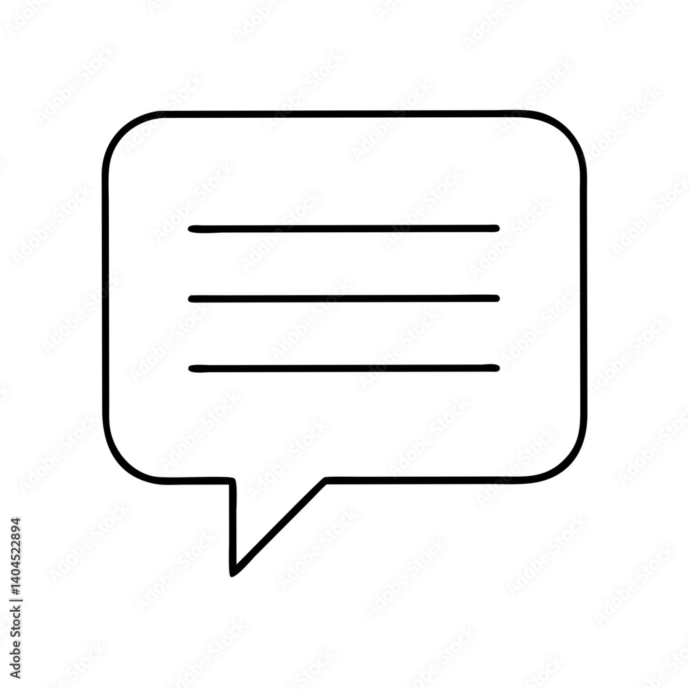 Poster simple black and white text bubble graphic design element for communication and messaging