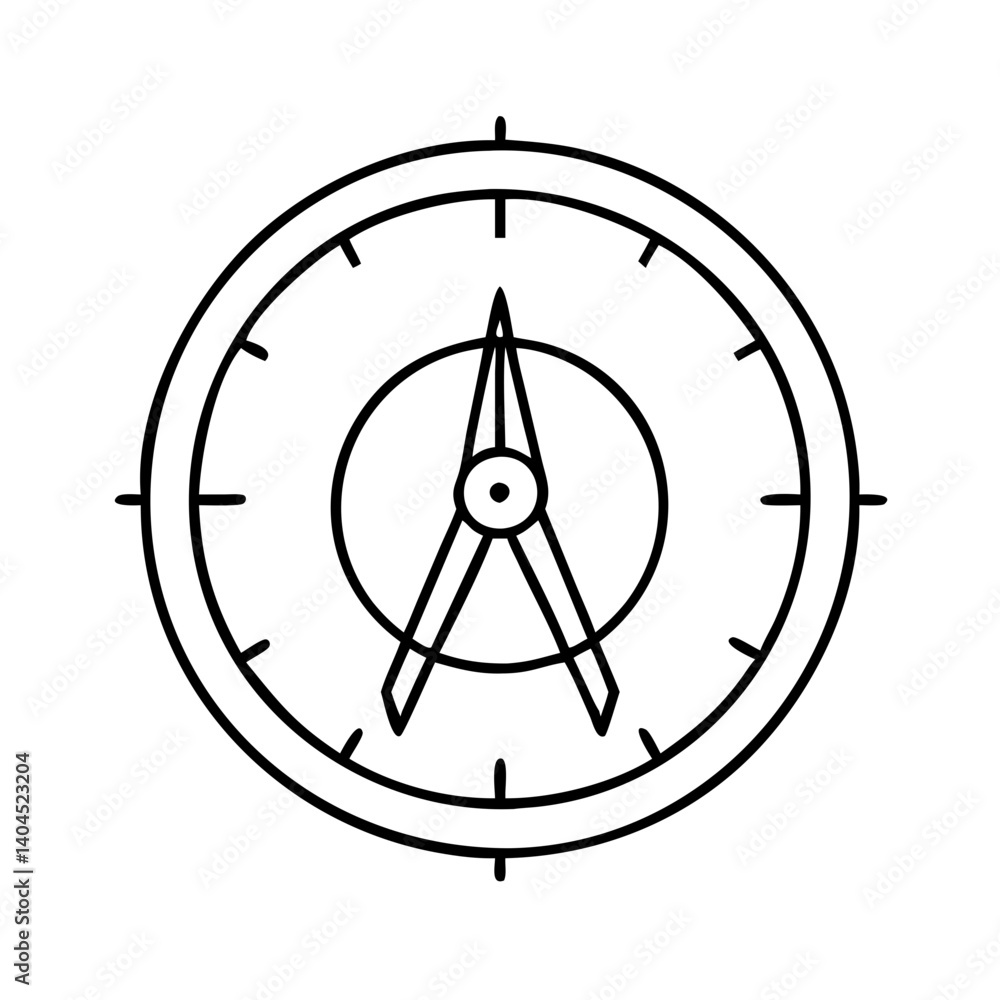 Poster precise measurement tool within a circular clock design graphic illustration