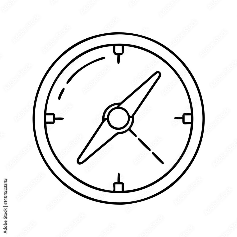Poster simple line drawing of a clock face showing time measurement