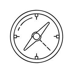 Simple Line Drawing of a Clock Face Showing Time Measurement