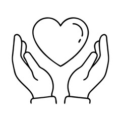 Two Hands Gently Protecting a Heart Shape Loving Care and Support