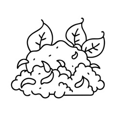 compost pile icon, compost pile line art - simple line art of compost pile, perfect for compost pile logos and icons