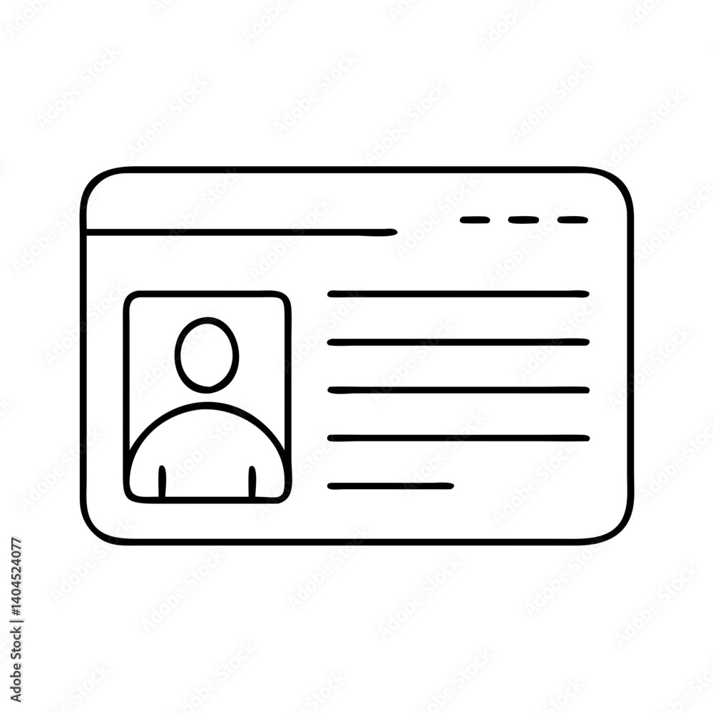 Poster identification card profile outline simple graphic design element