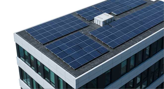 Modern Building Rooftop With Solar Panels Transparent Background