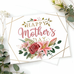  watercolor floral wreath encircling happy mother showing love  for mother day 