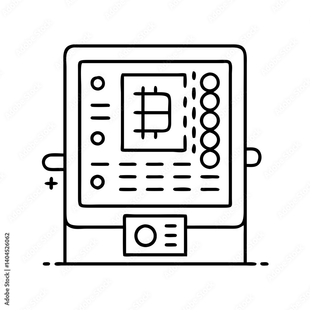 Aufkleber a hand drawn illustration of a futuristic technological device with a complex user interface