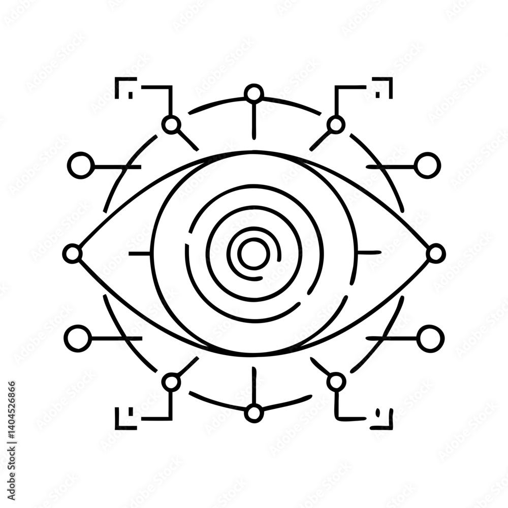Aufkleber abstract digital eye network system data vision technology