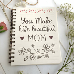  script style handwritten text you make life beautifulfor mother
