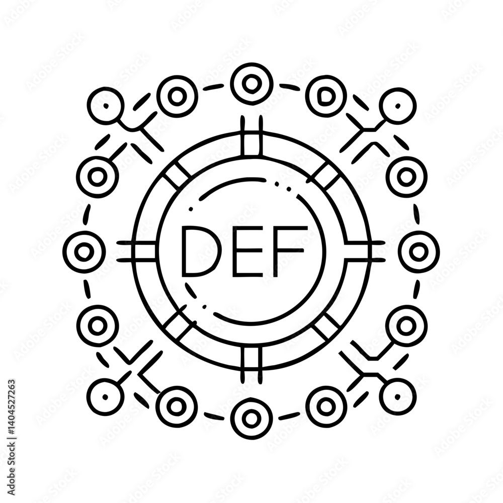 Aufkleber decentralized finance def system network technology blockchain cryptocurrency digital assets