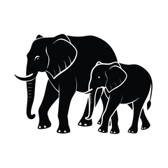 Fototapeta premium Elephant vector illustration showing a detailed elephant silhouette